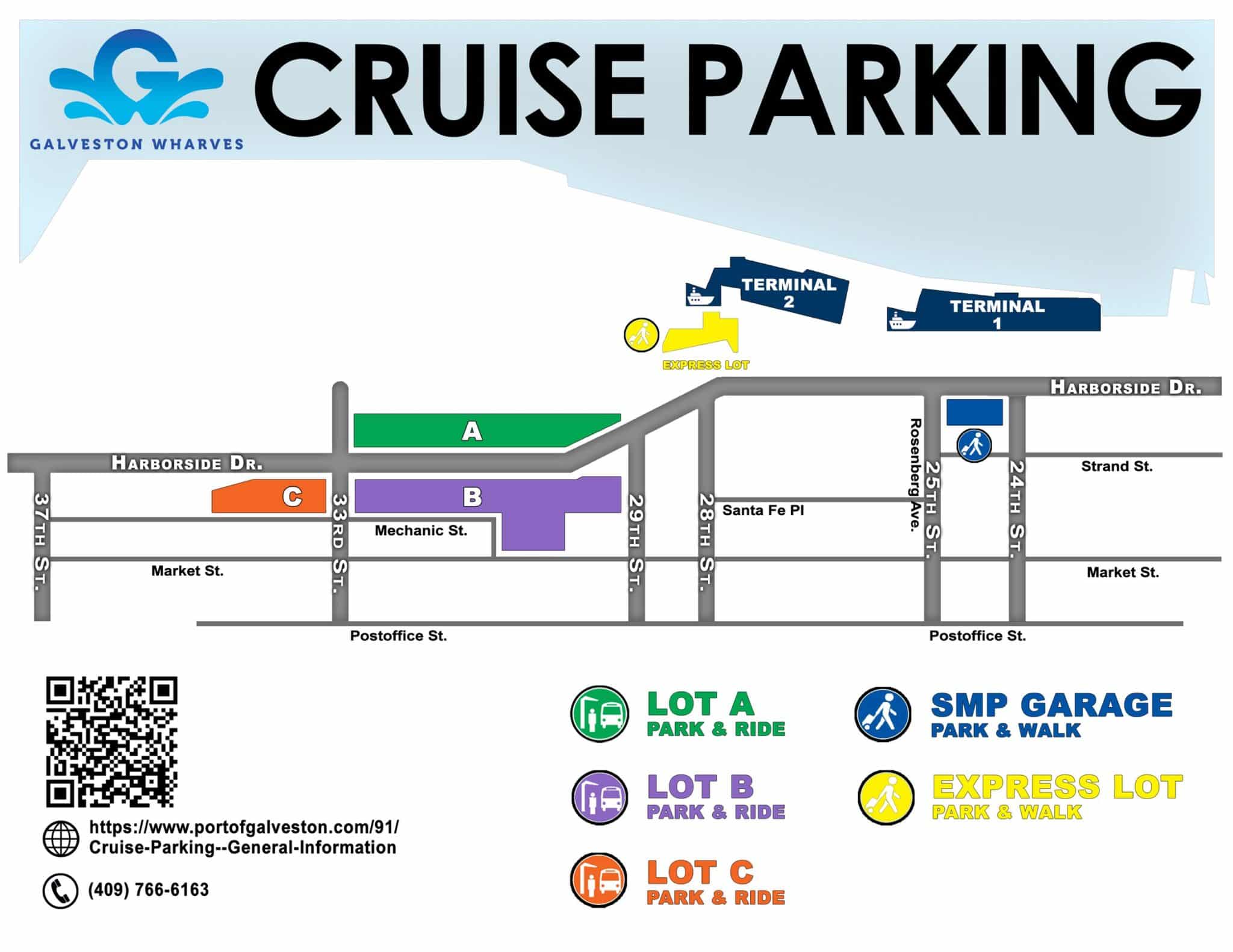 how much is galveston cruise parking