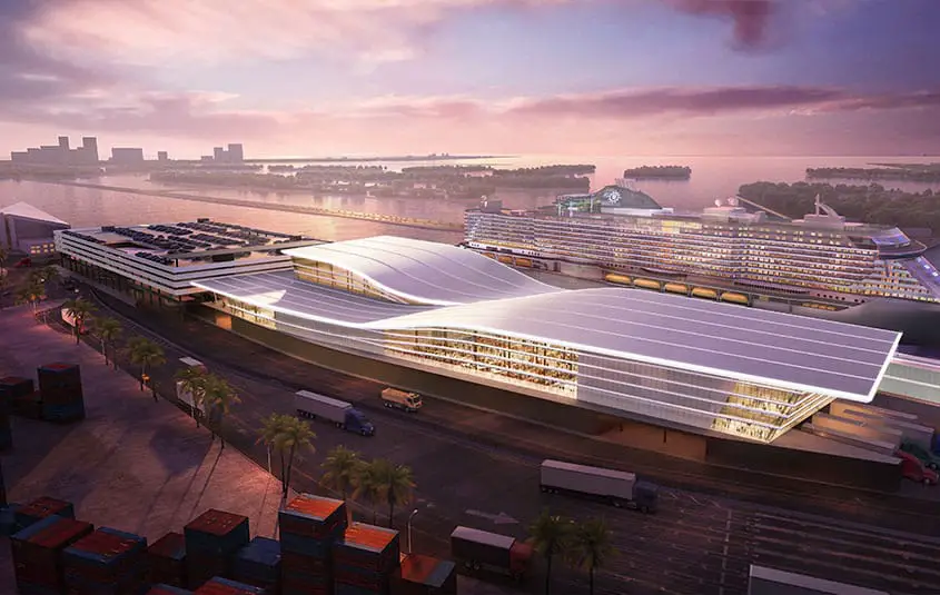 Rendering of MSC cruise terminal AA/AAA at Port Miami