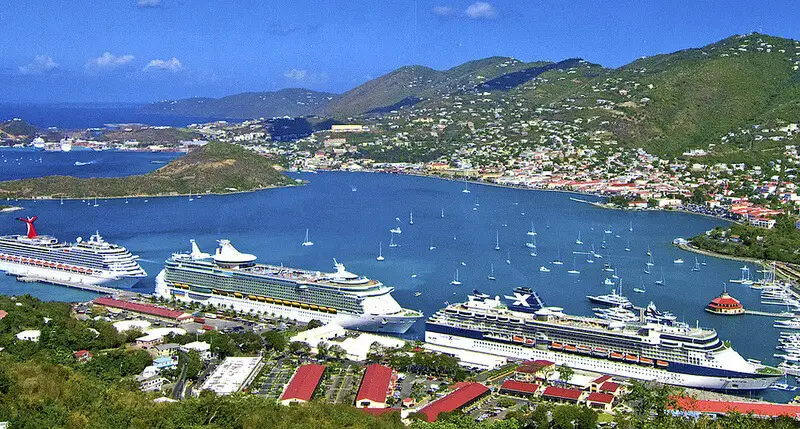 st thomas cruise port map schedule