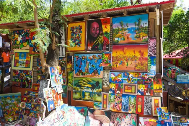 Artisan vendor at the market in Labadee Haiti